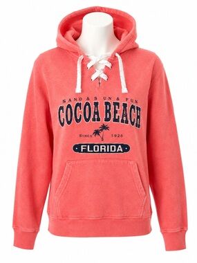 Pacific & Co Cocoa Beach Florida salmon hooded sweatshirt